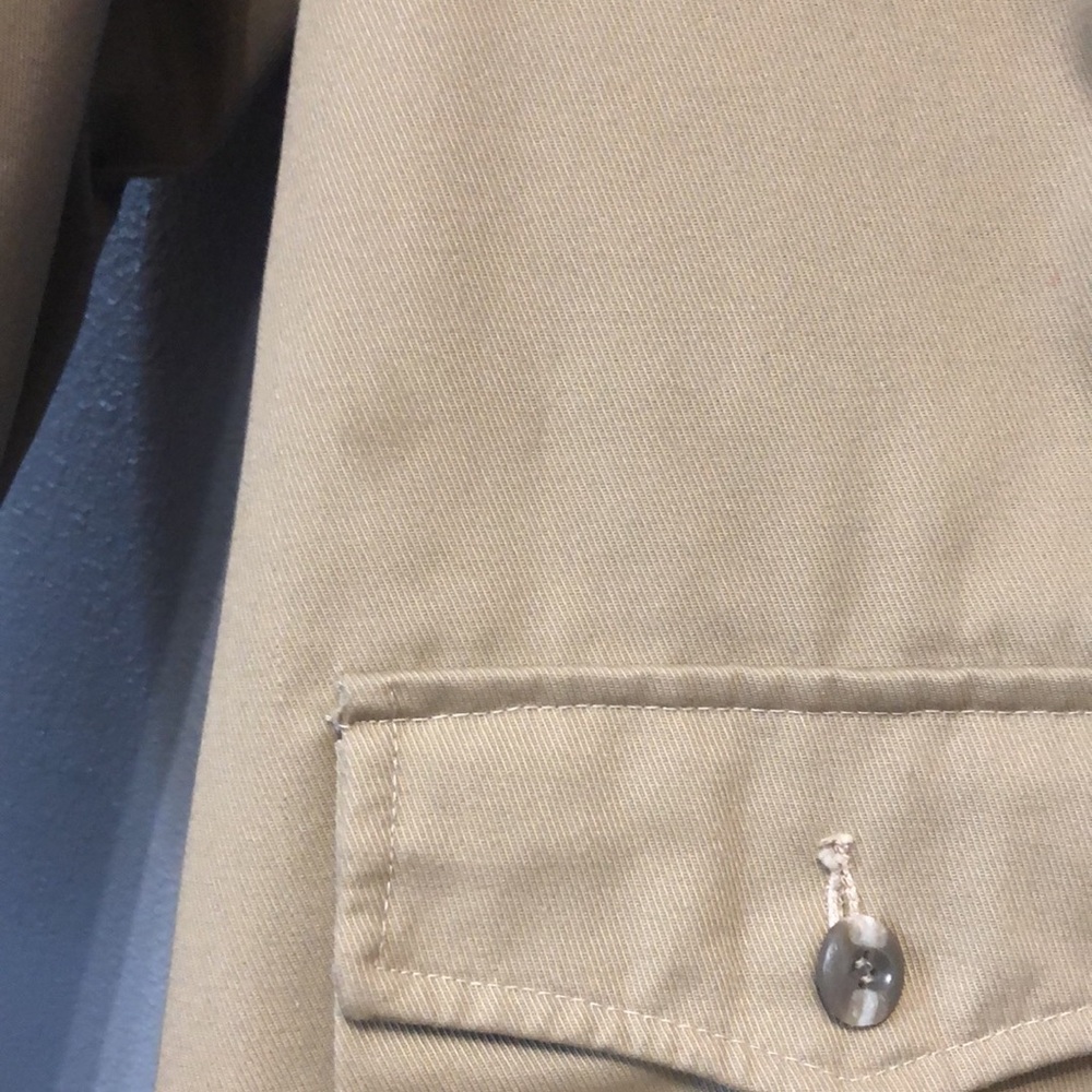 1970s Vintage Cal Craft coat Men's Large L camel tan button front LIKE NEW khaki - Picture 12 of 12